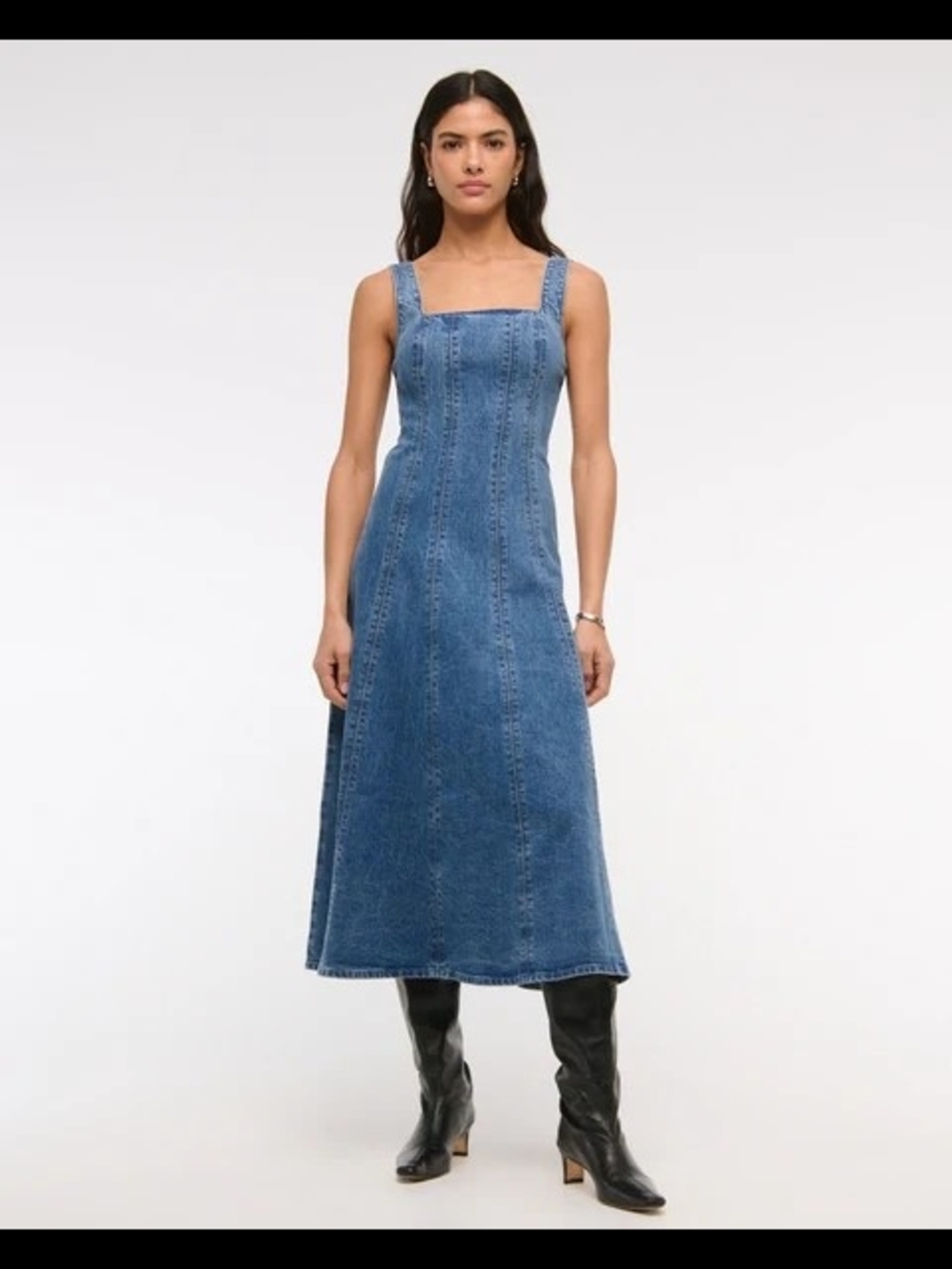 The A&F Mila Denim Midi Dress